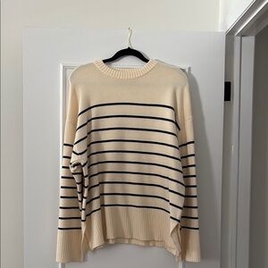 ZARA Striped Cream Sweater